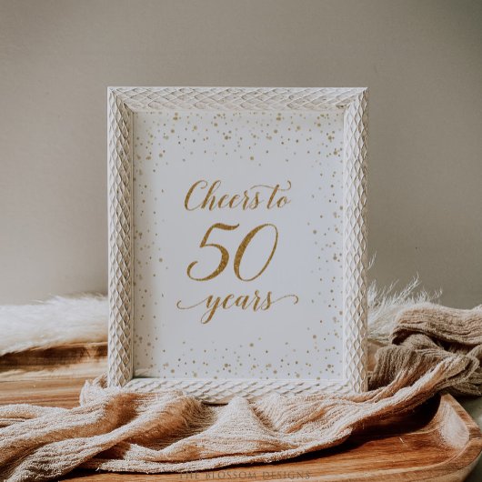 Gold Confetti Cheers to 50 Years Poster - GAC25 ポスター