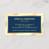 Gold Confetti Cream Foil Whisk Pastry Chef Bakery 名刺 (裏面)