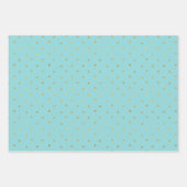 Gold Confetti Dots Aqua Mint Christmas ラッピングペーパーシート (正面)