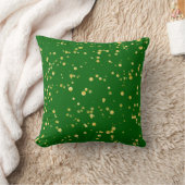 Gold Confetti Dots Emerald Green クッション (ブランケット)