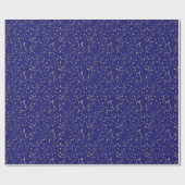 Gold Confetti Dots Midnight Blue ラッピングペーパー (フラット)
