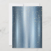 Gold Confetti Dots,Tiara Blue Metallic Quinceañera 招待状 (裏面)