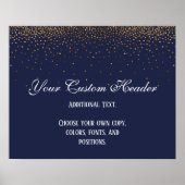 Gold Confetti Elegant Navy Do It Yourself Wedding ポスター (正面)