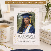 Gold Confetti Portrait Invitation 招待状