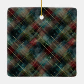 Gold Confetti Red Teddy Bear Christmas セラミックオーナメント (裏面)