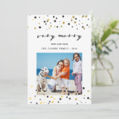 Gold Confetti Stars | Holiday Photo Card シーズンカード (スタンド正面)