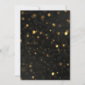Gold Confetti Streamers Black New Year's Eve Party 招待状 (裏面)