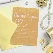 Gold Confetti Thank You Heart Script サンキューカード