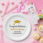 Gold Congrats Graduation ペーパープレート (パーティー)