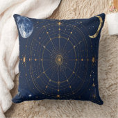 Gold Constellation Astrology Throw Cushion クッション (ブランケット)