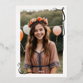 Gold Coquette bows ribbons illustrations Sweet 16 箔招待状 (裏面)