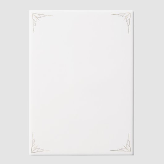 Gold Corners Wedding  ベラム紙招待状 (正面)