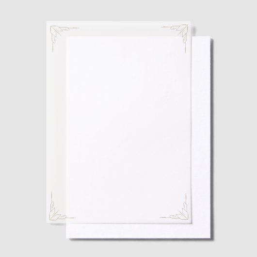 Gold Corners Wedding  ベラム紙招待状 (オフセット)