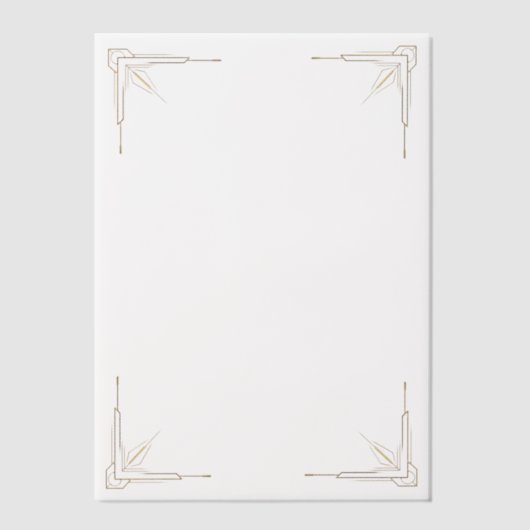 Gold Corners Wedding  ベラム紙招待状 (正面)