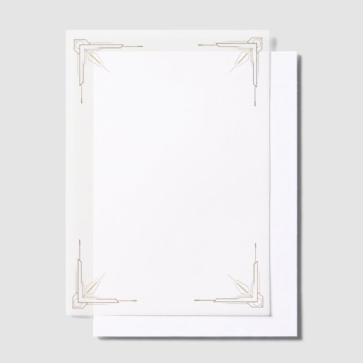 Gold Corners Wedding  ベラム紙招待状 (オフセット)