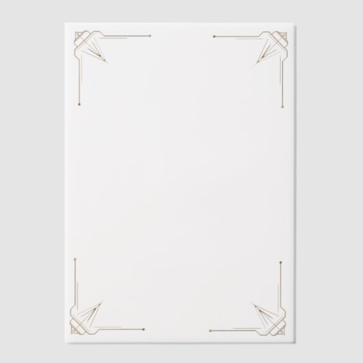 Gold Corners Wedding  ベラム紙招待状 (正面)