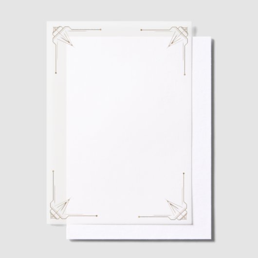 Gold Corners Wedding ベラム紙招待状 (オフセット)