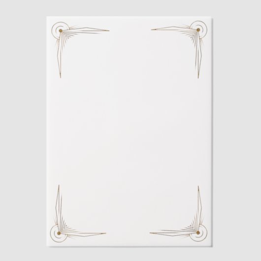 Gold Corners Wedding ベラム紙招待状 (正面)