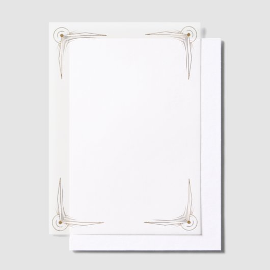 Gold Corners Wedding  ベラム紙招待状 (オフセット)