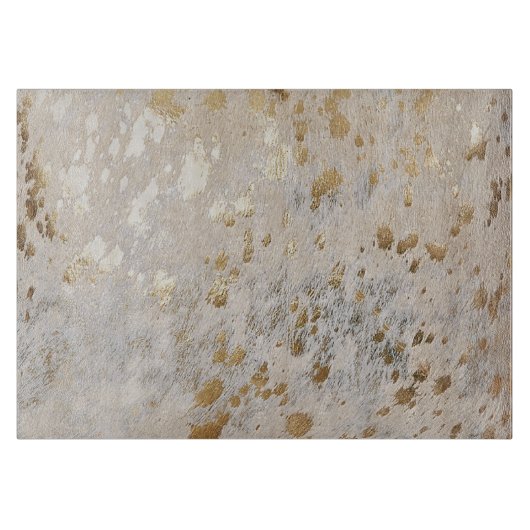 Gold Cowhide Print Metallic Placemat カッティングボード (正面)