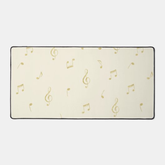 Gold Cream Music Notes デスクマット (正面)