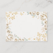 Gold Cream Quinceanera Reception Details エンクロージャーカード (裏面)