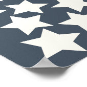 Gold Crescent Moon Midnight Blue Guest Book Sign ポスター (角)