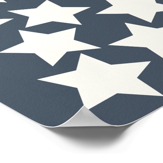 Gold Crescent Moon Midnight Blue Guest Book Sign ポスター (角)