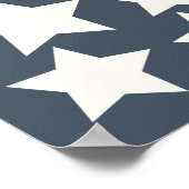 Gold Crescent Moon Midnight Blue Guest Book Sign ポスター (角)