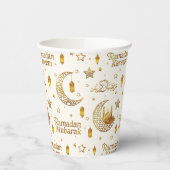 Gold Crescent Ramadan Calligraphy Iftar Party 紙コップ (左)
