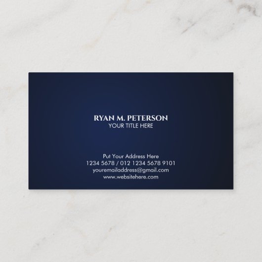 Gold Crest Eagle Emblem USA Flag | Dark Blue 名刺 (裏面)