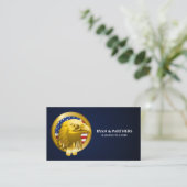 Gold Crest Eagle Emblem USA Flag | Dark Blue 名刺 (スタンド正面)
