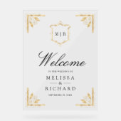 Gold Crest Wedding Welcome アクリルサイン (正面)
