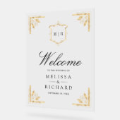 Gold Crest Wedding Welcome アクリルサイン (傾斜)