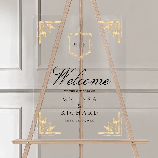 Gold Crest Wedding Welcome アクリルサイン
