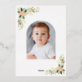 Gold cross floral first communion invitation foil  箔招待状 (裏面)