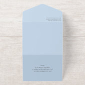 Gold Cross Pale Blue Script Photo Baptism Foil オールインワン招待状 (外側)