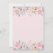  Gold Cross Wildflowers Pink Baptism  招待状 (裏面)