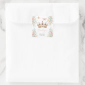 Gold Crown Floral Butterfly Elegant Bridal Shower スクエアシール (バッグ)