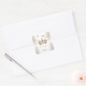 Gold Crown Floral Butterfly Elegant Bridal Shower スクエアシール (封筒)