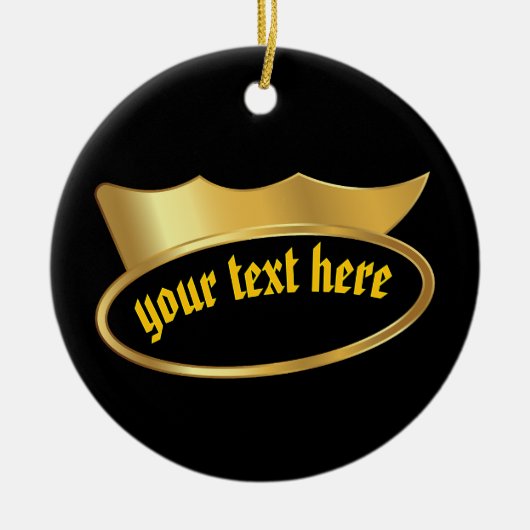 Gold crown Personalized Hanging Decor Ornament セラミックオーナメント (正面)