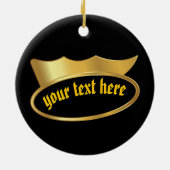 Gold crown Personalized Hanging Decor Ornament セラミックオーナメント (裏面)