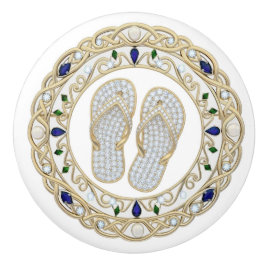 Gold Crystal Flip Flops 2Dgraphic Flipflop shoes セラミックノブ