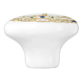 Gold Crystal Heron Sea Bird 2Dgraphic gemstone セラミックノブ (側面)