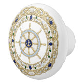 Gold Crystal Nautical Captain Ship's Wheel Helm セラミックノブ (右)
