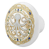 Gold Crystal Ocean Sea Octopus 2D graphic gemstone セラミックノブ (右)
