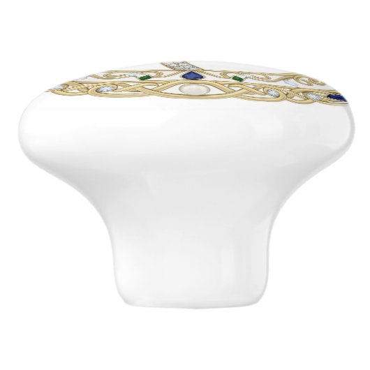 Gold Crystal Palm Tree 2Dgraphic Ocean Beach House セラミックノブ (側面)