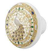 Gold Crystal Peacock Bird 2D graphic gemstones セラミックノブ (右)