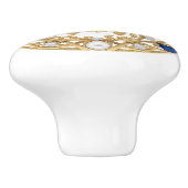 Gold Crystal Sea Turtle 2Dgraphic gemstone Ocean セラミックノブ (側面)