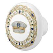 Gold Crystal Ship Captain's Hat 2Dgraphic Nautical セラミックノブ (右)